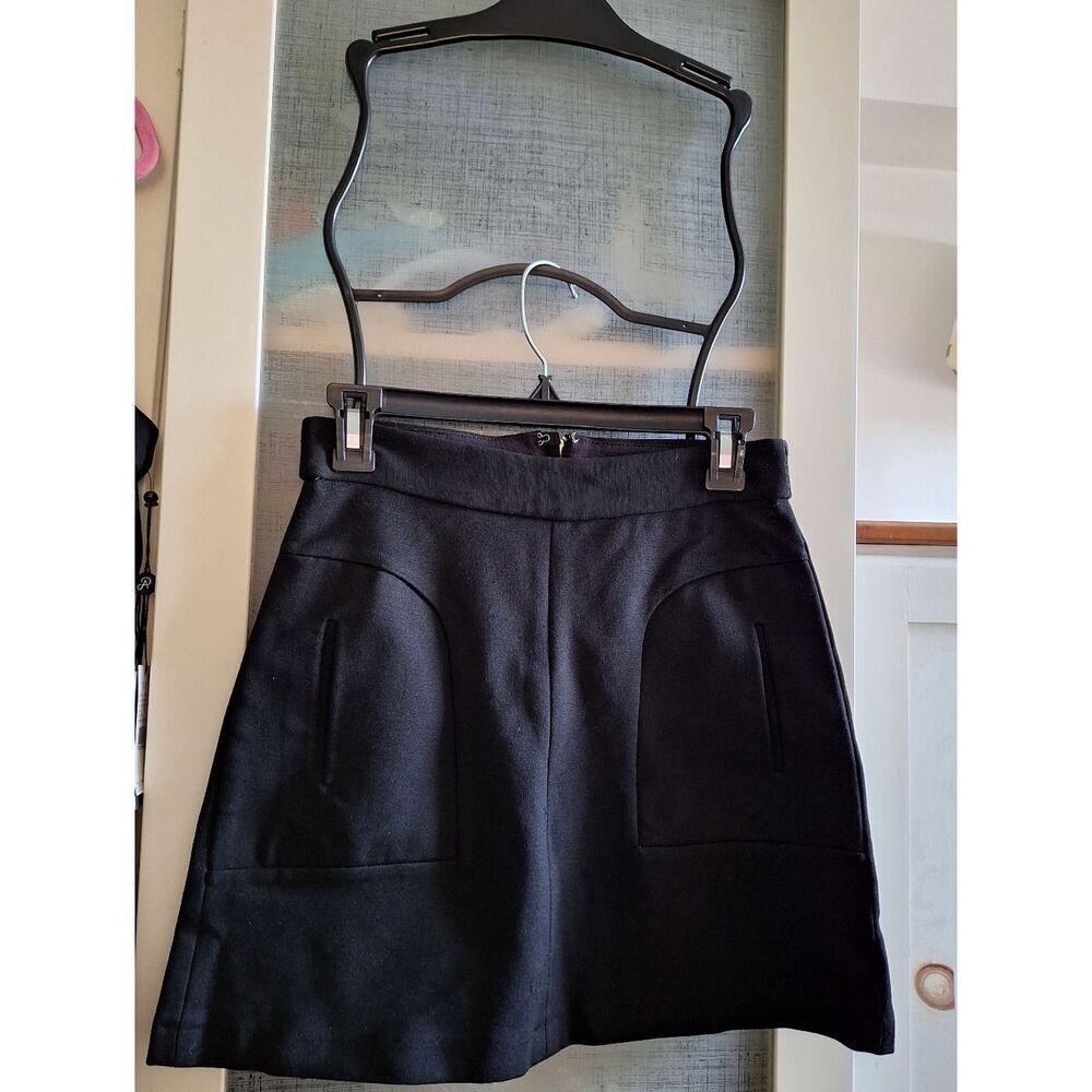 Maeve SZ 6 Black Mini Skirt Front Pockets